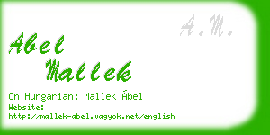 abel mallek business card